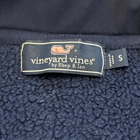 Men's Vineyard Vines Sherpa Fleece Vest SZ Small Blue Pockets Full Zip - Picture 8 of 10